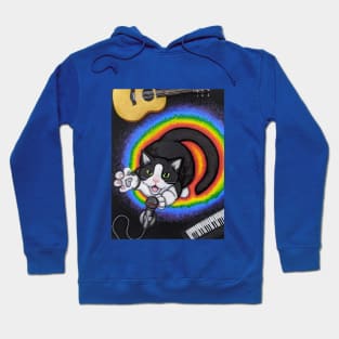 The Minstrel - Whimsical Cat Painting Hoodie